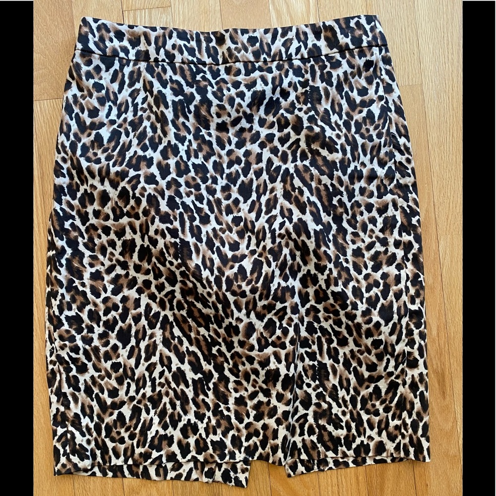 J Crew Factory Leopard Print Pencil Skirt